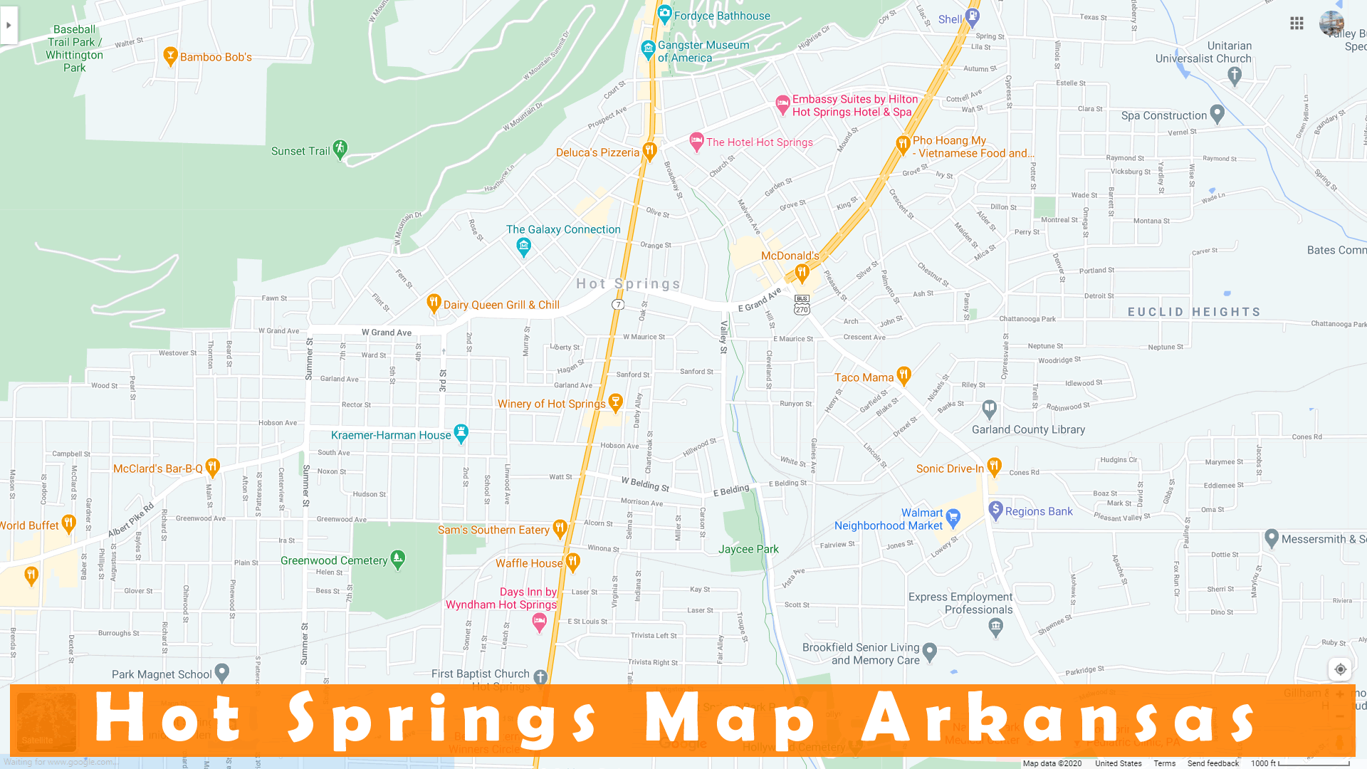Hot Springs map